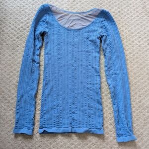 Free People Vibrant Blue Long Sleeve Top
